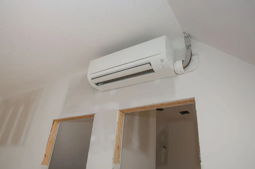 Ductless mini-split air conditioner installed