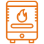 Heating system with flame icon