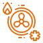 Fan symbol with water droplet