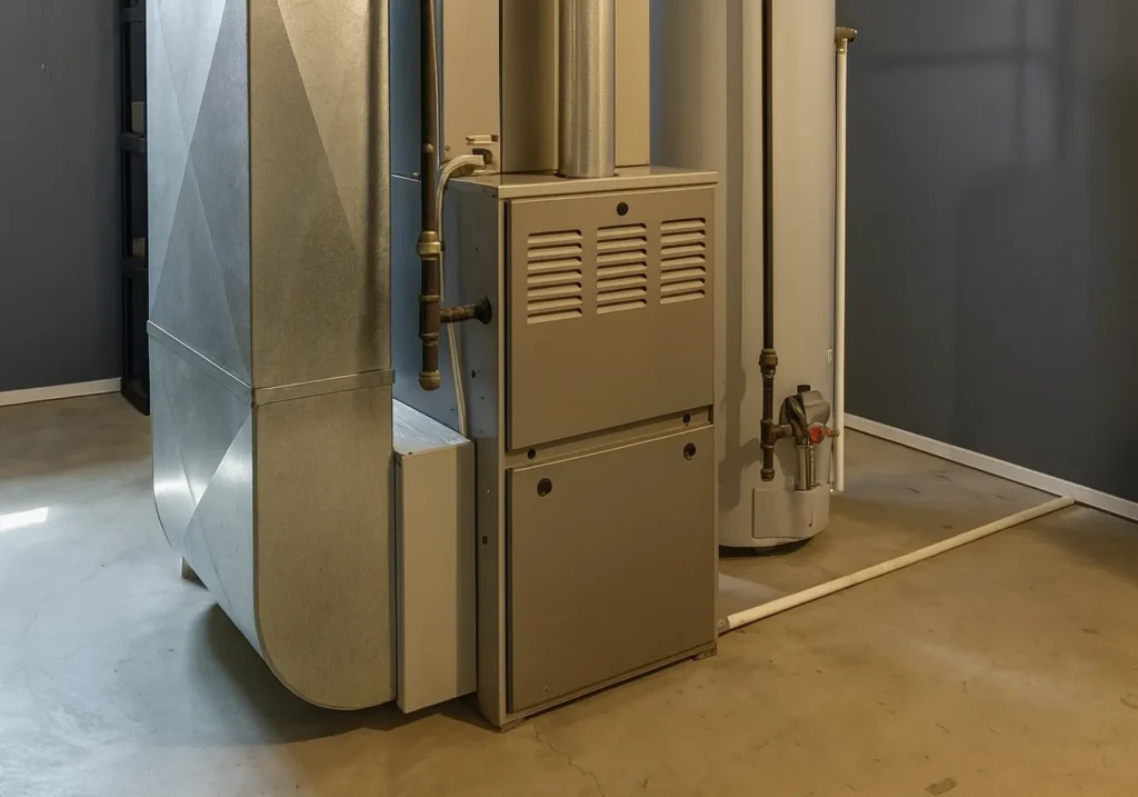 Furnace installation in a basement