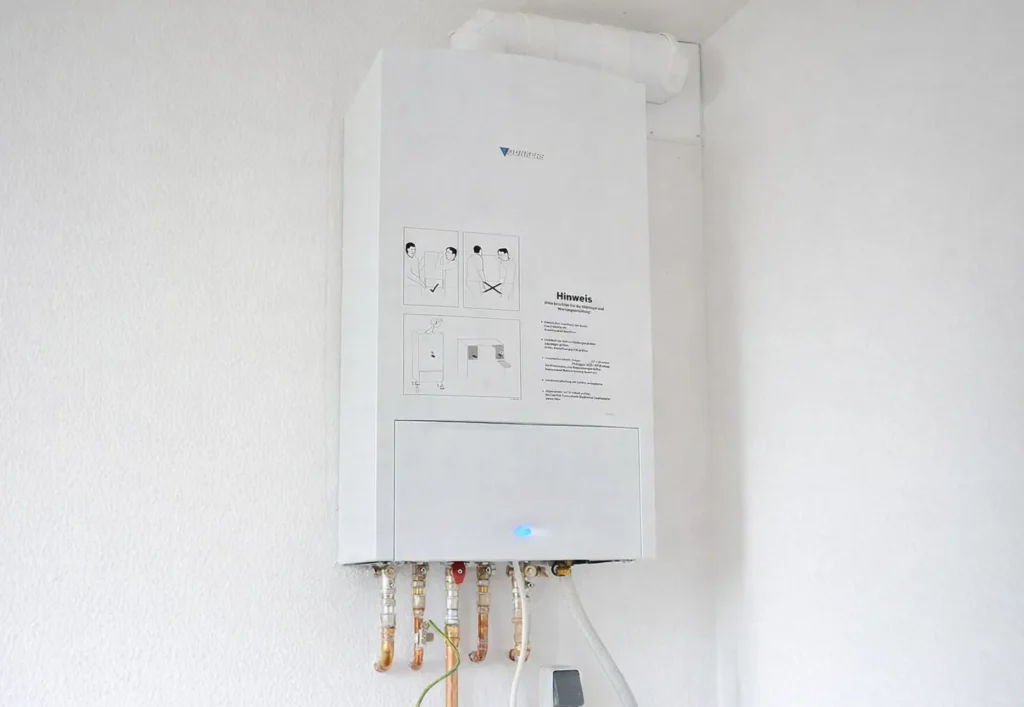 Ductless air conditioner mounted on wall