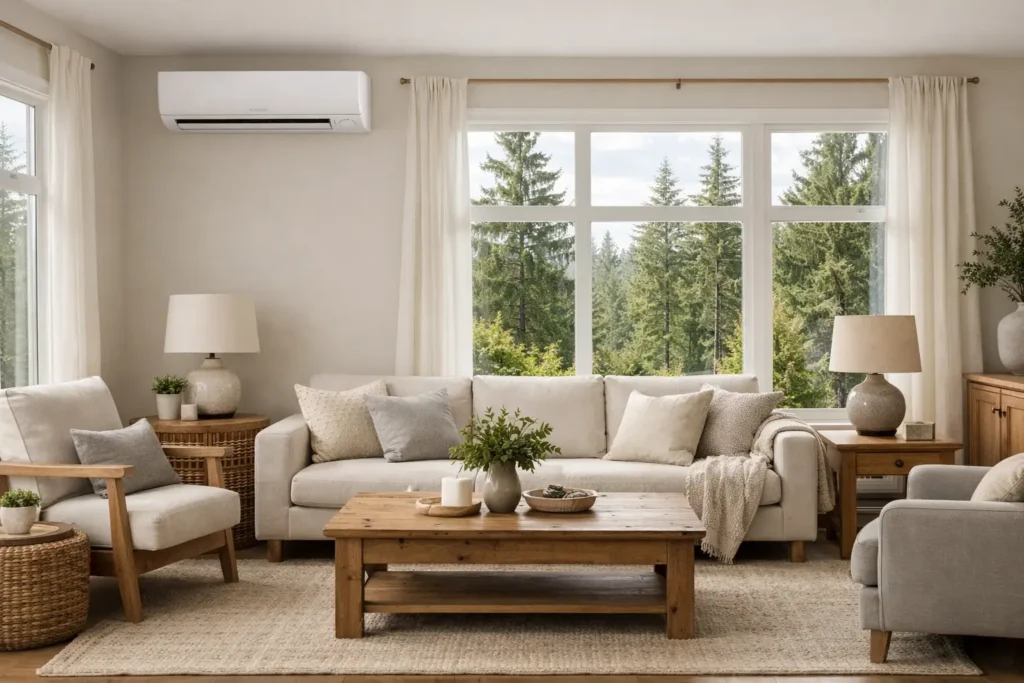 Cozy living room with natural light