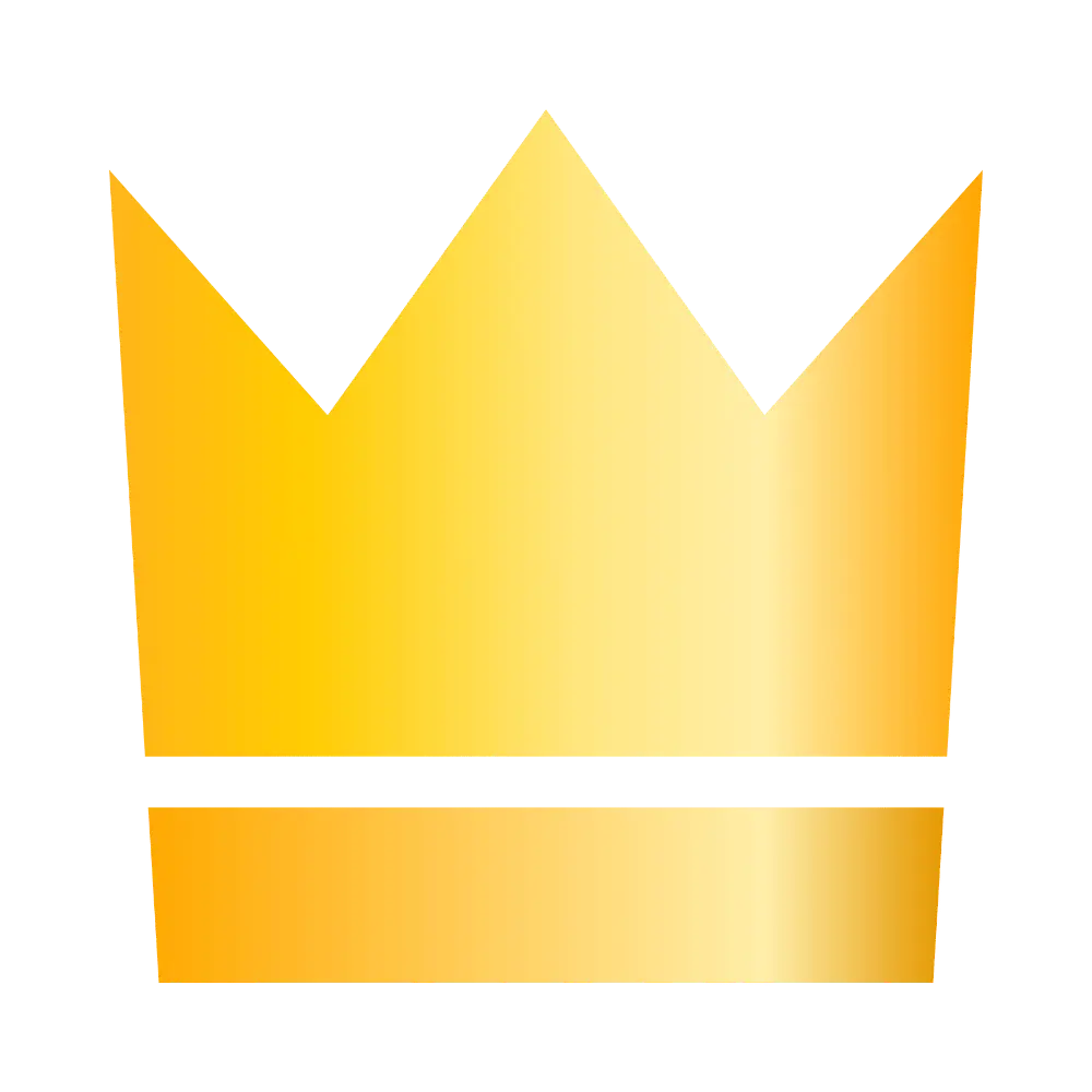 Golden crown with a black base